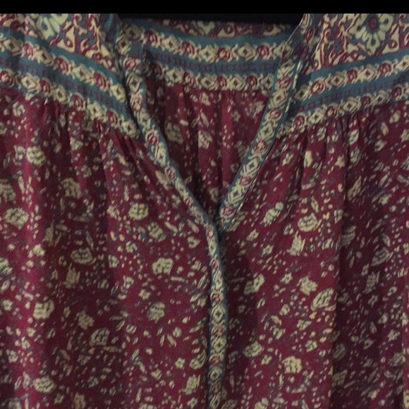 Lucky Brand pink floral lightweight blouse size L - Picture 4 of 5